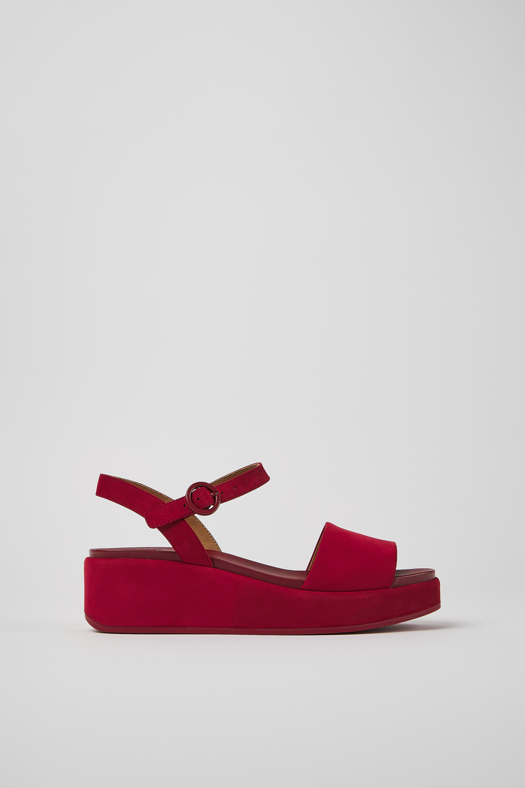 Burgundy nubuck sandals for women