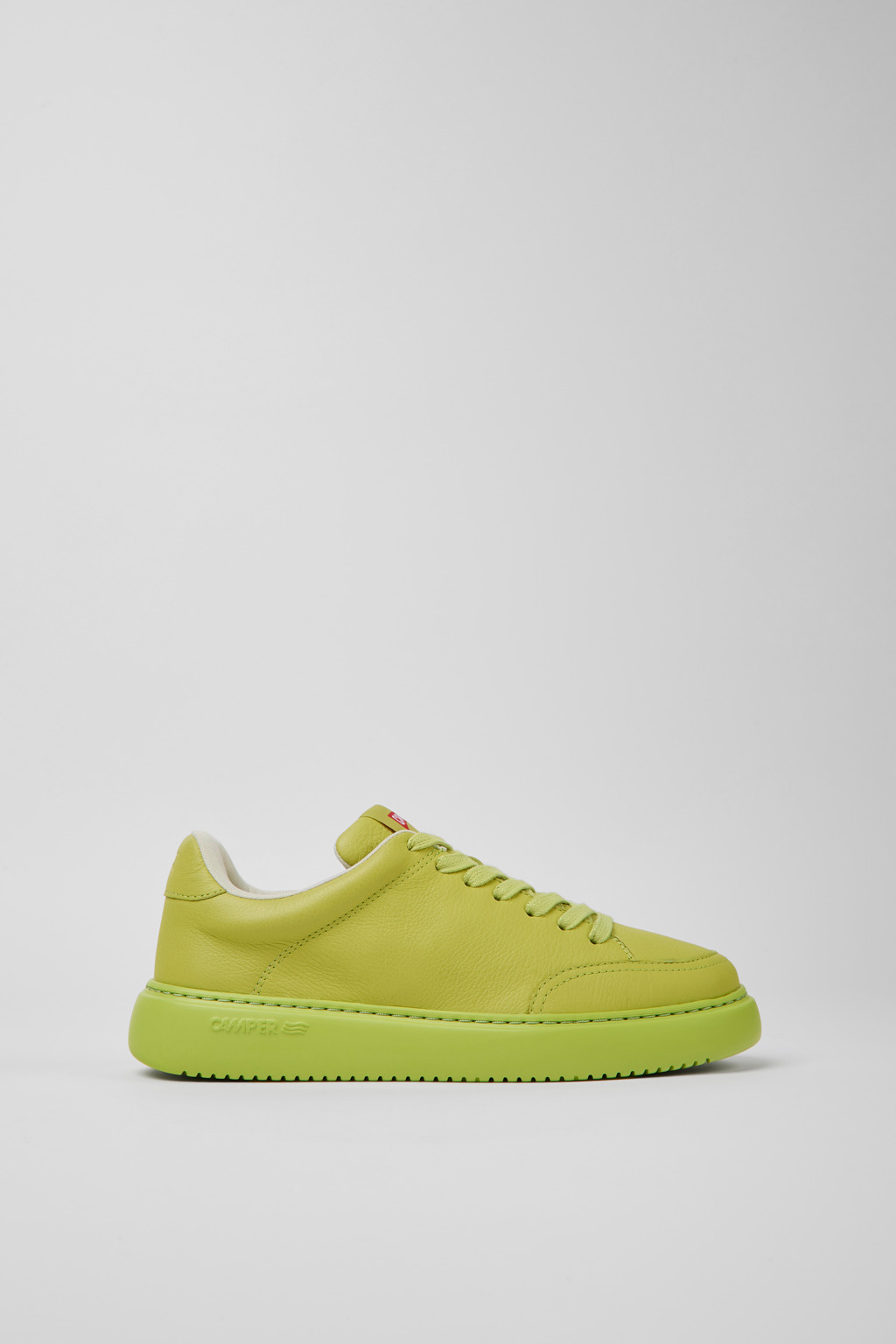 Green leather sneakers for women