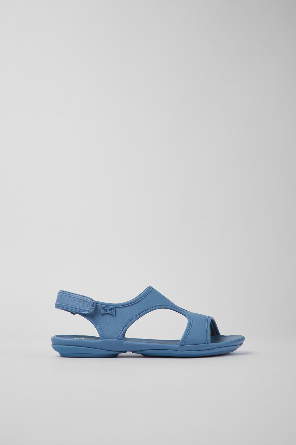 Blue leather sandals for women