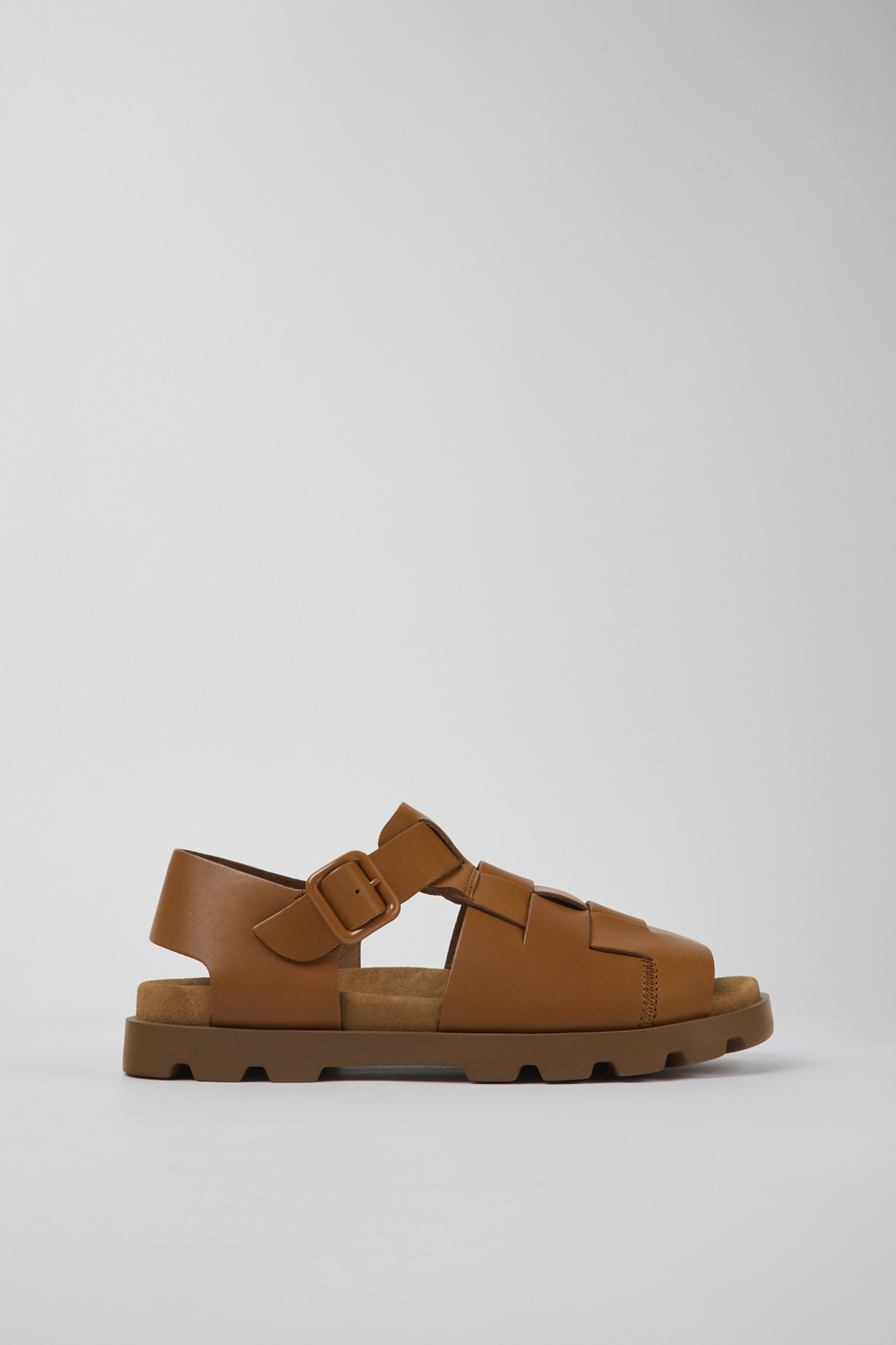 Brown leather sandals for men