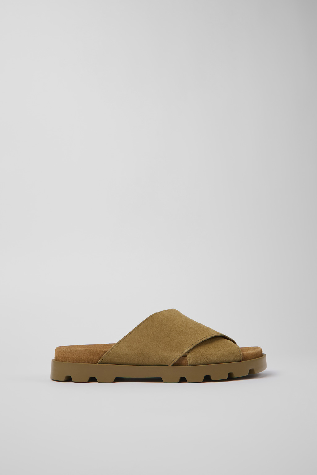Brown Nubuck Cross-strap Sandal for Women