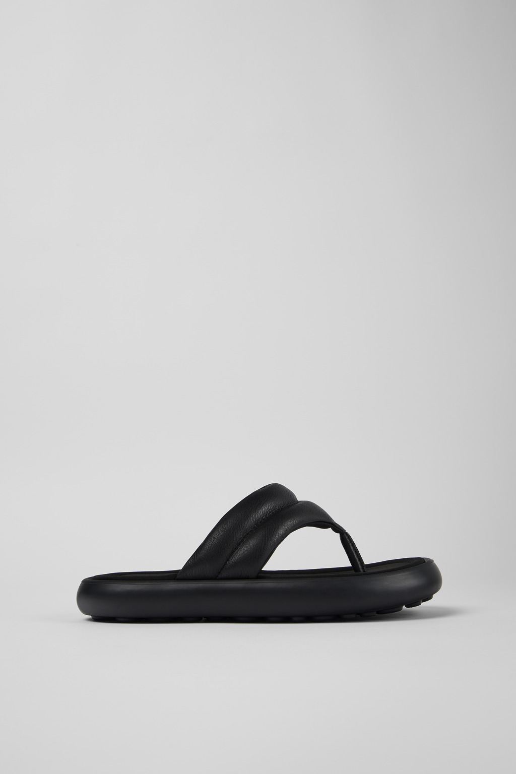 Black Leather Flip-Flop for Women