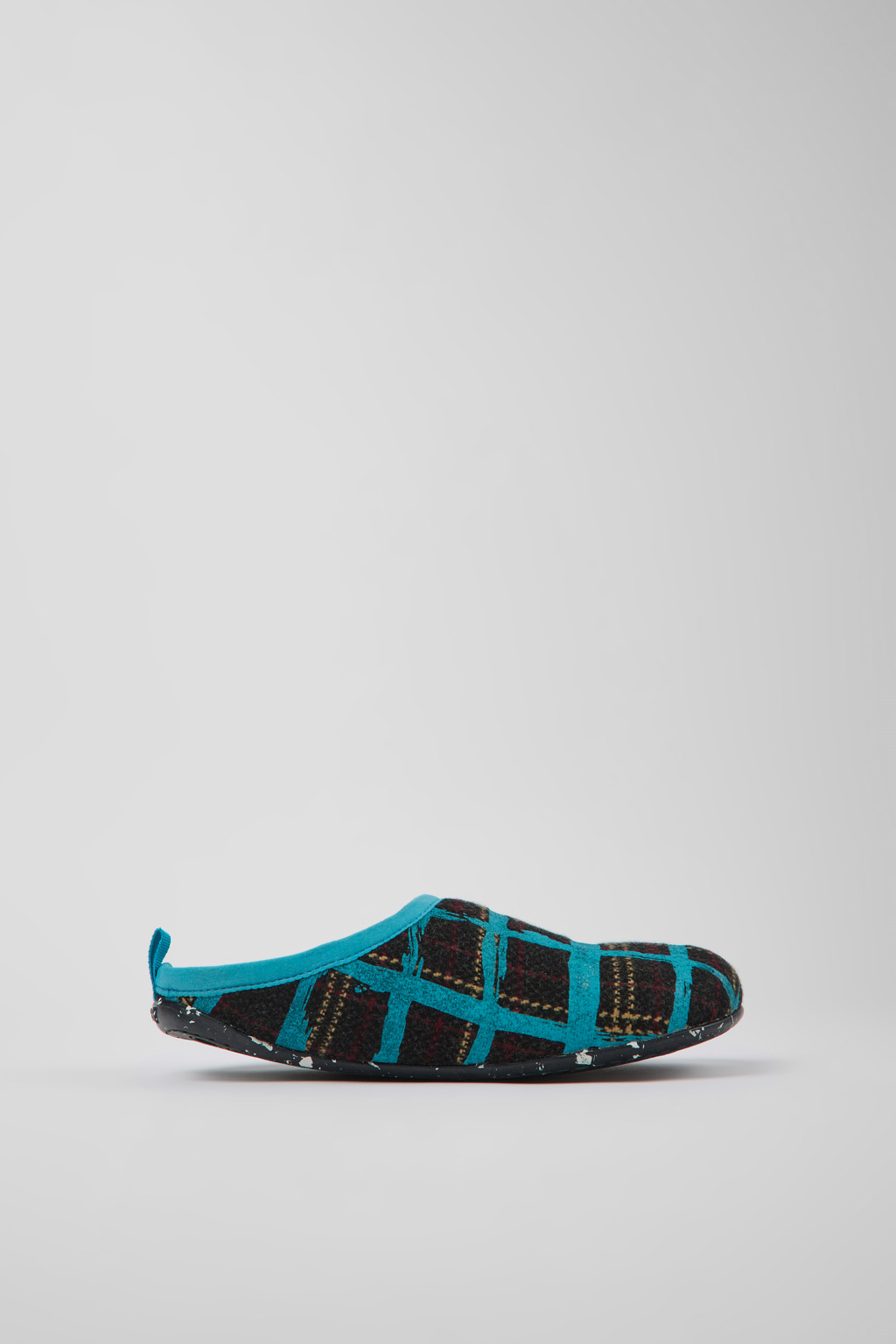 Blue multicolored recycled wool slippers for women