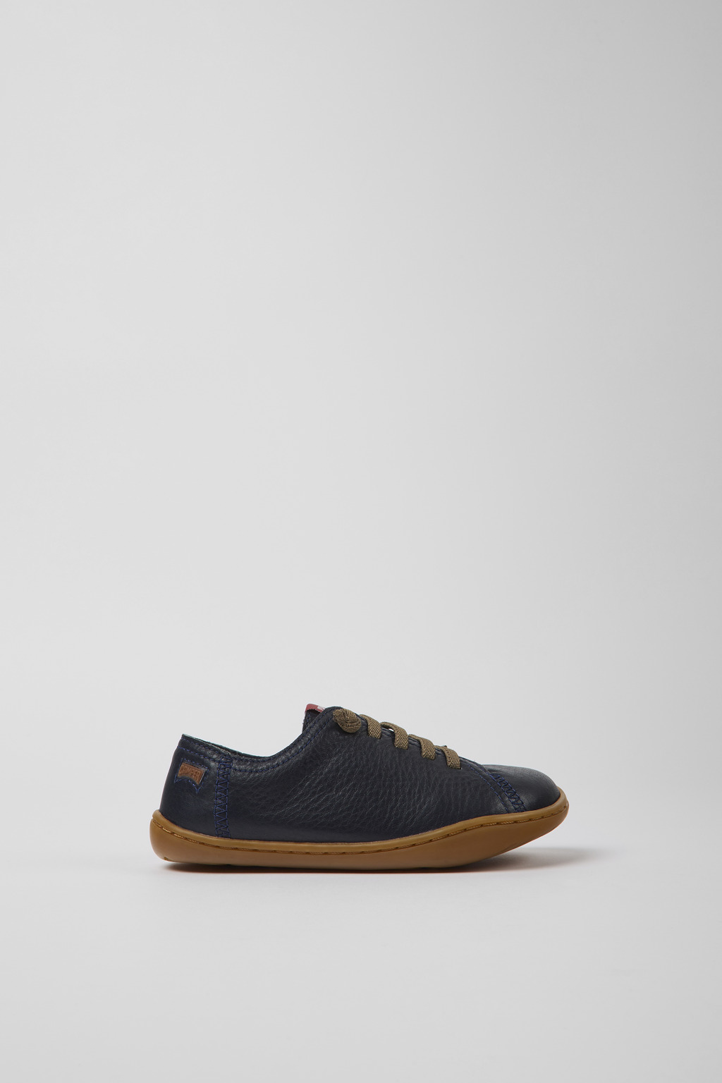 Navy blue leather shoes for kids