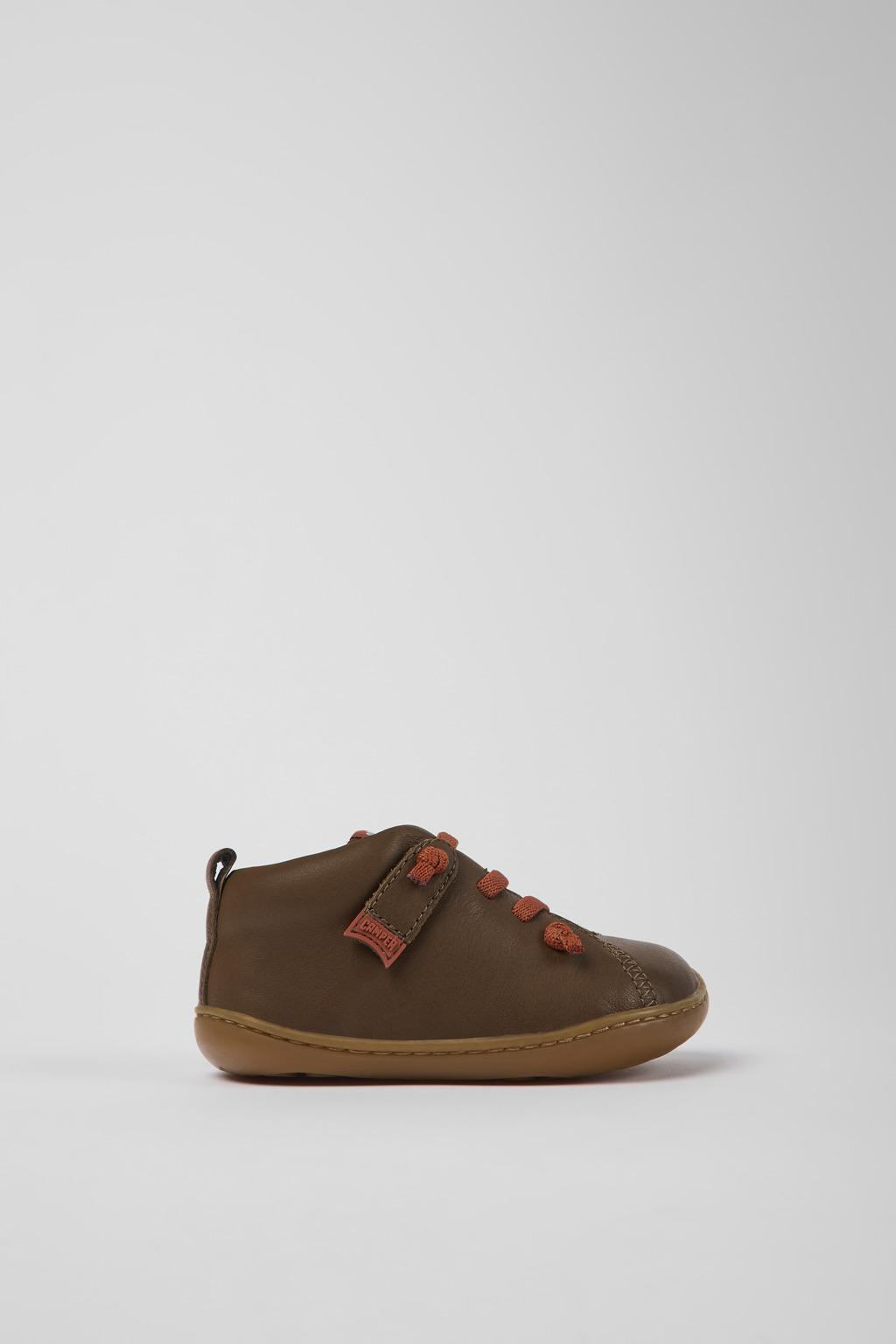 Brown leather shoes for kids