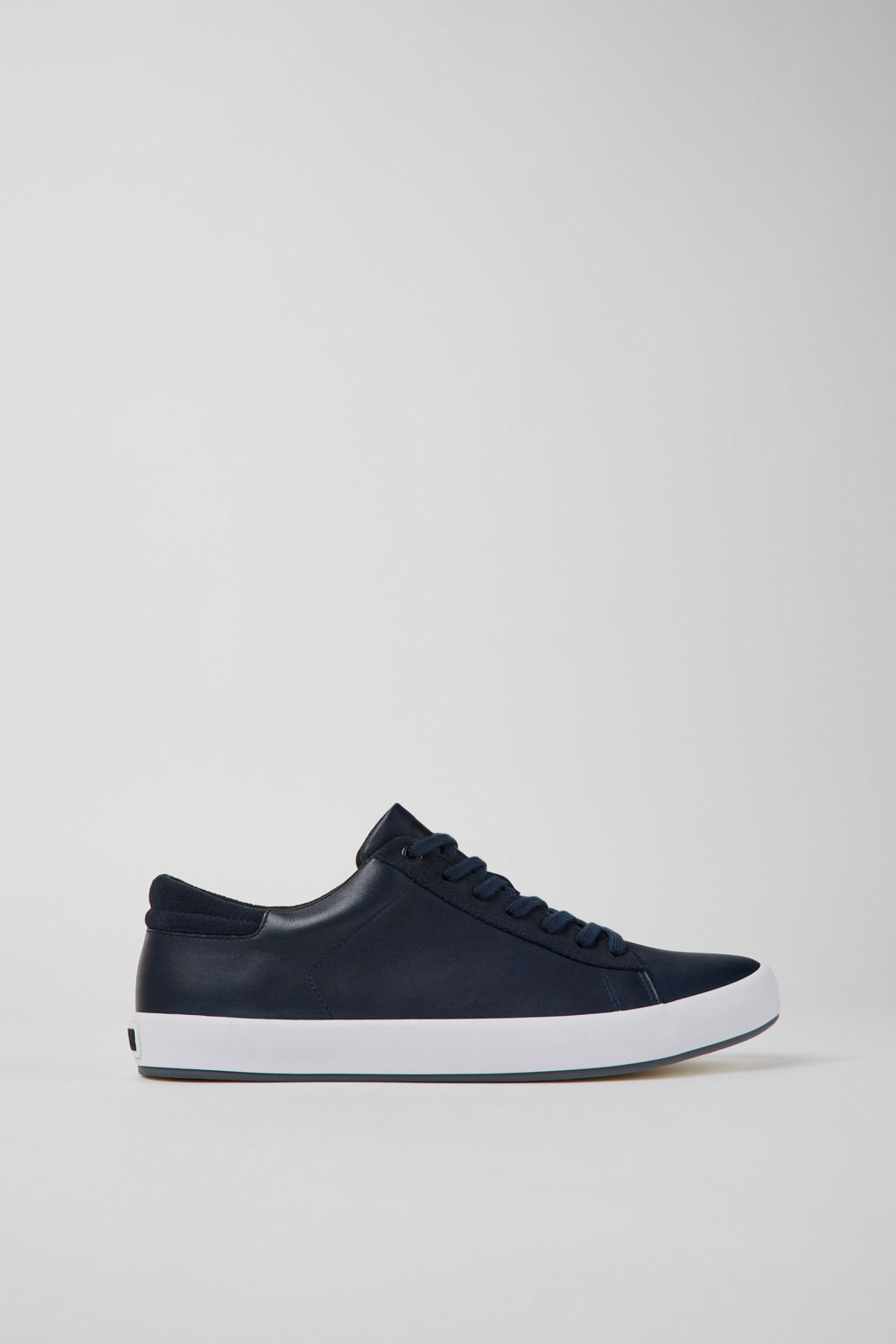 Blue leather and nubuck sneakers for men
