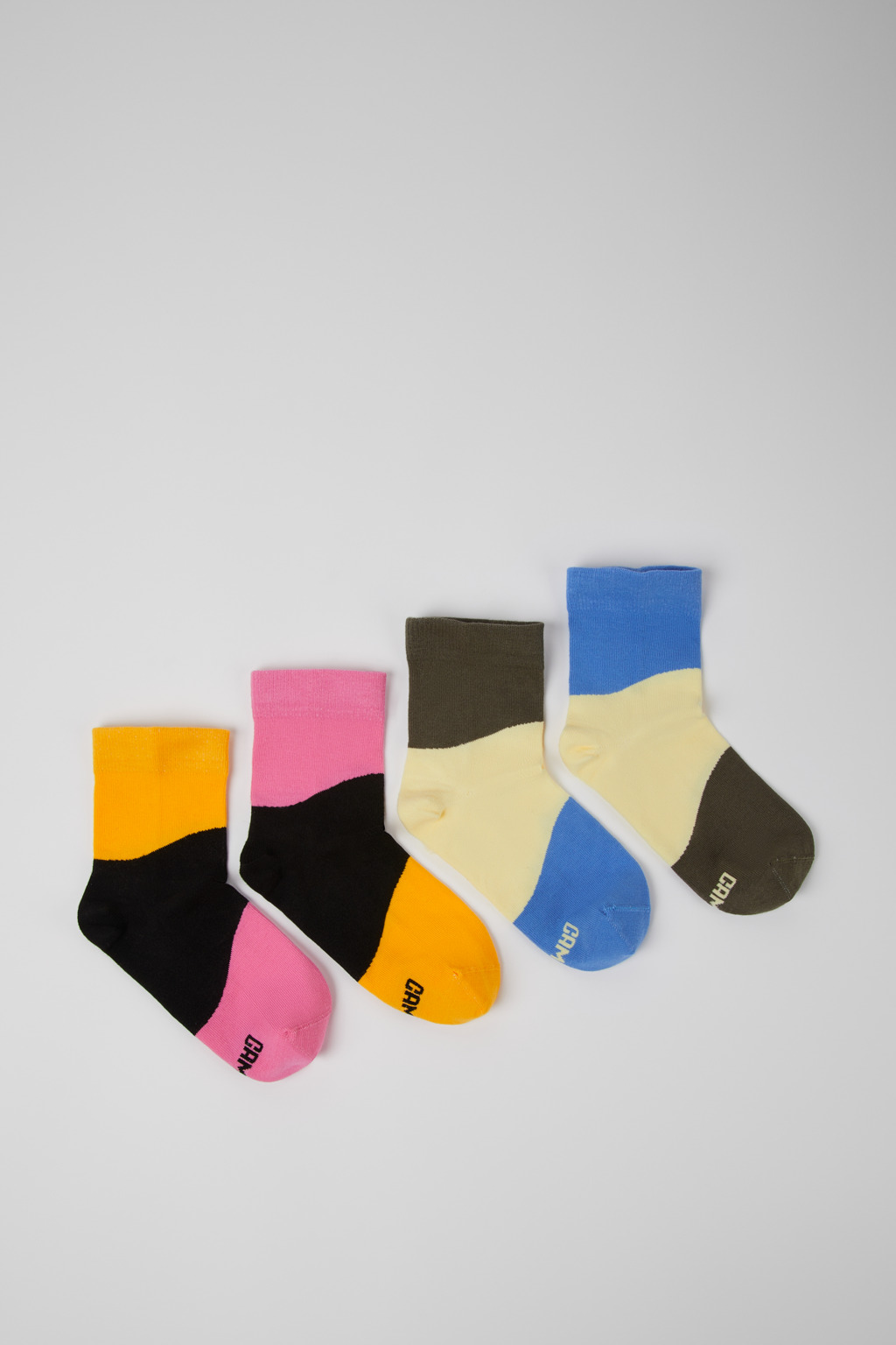 Two pair pack of multicolored socks