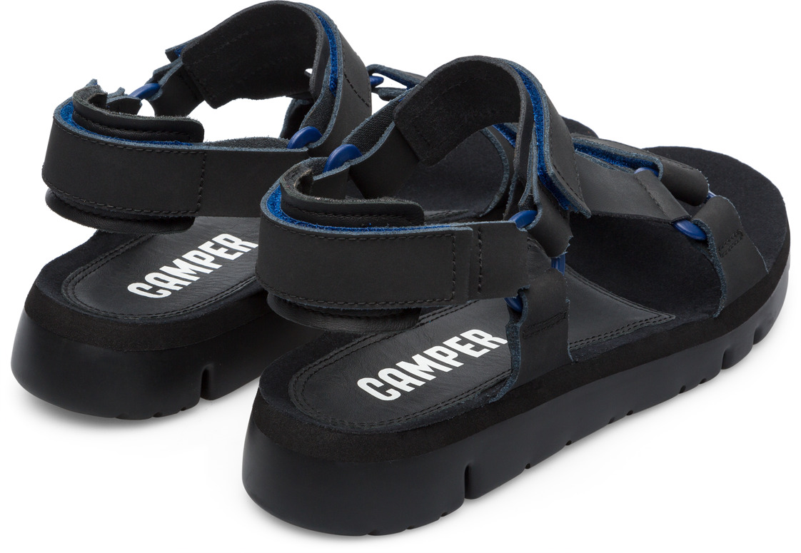 Black sporty strap sandal for men