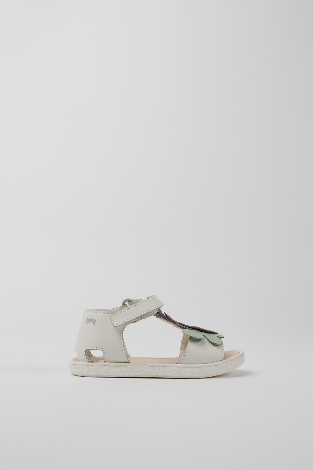 White leather sandals for girls