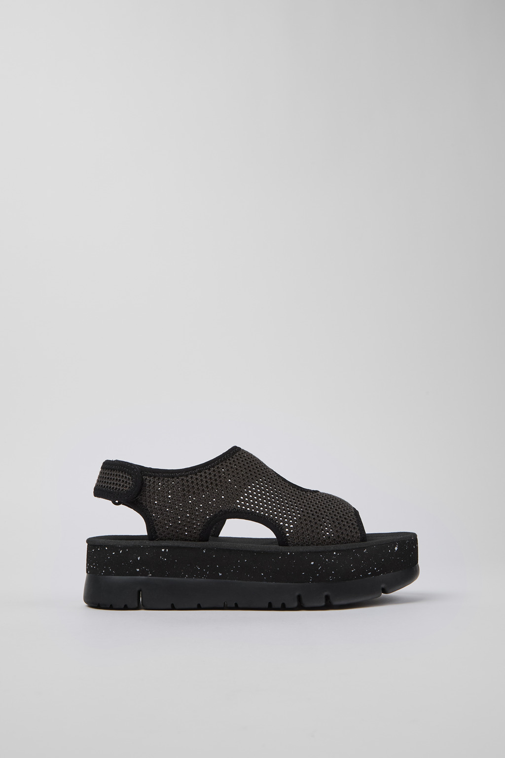 Gray textile sandals for women