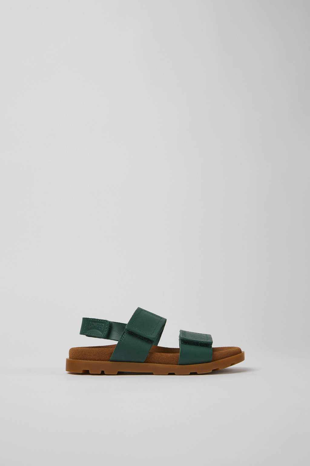 Green leather sandals for kids
