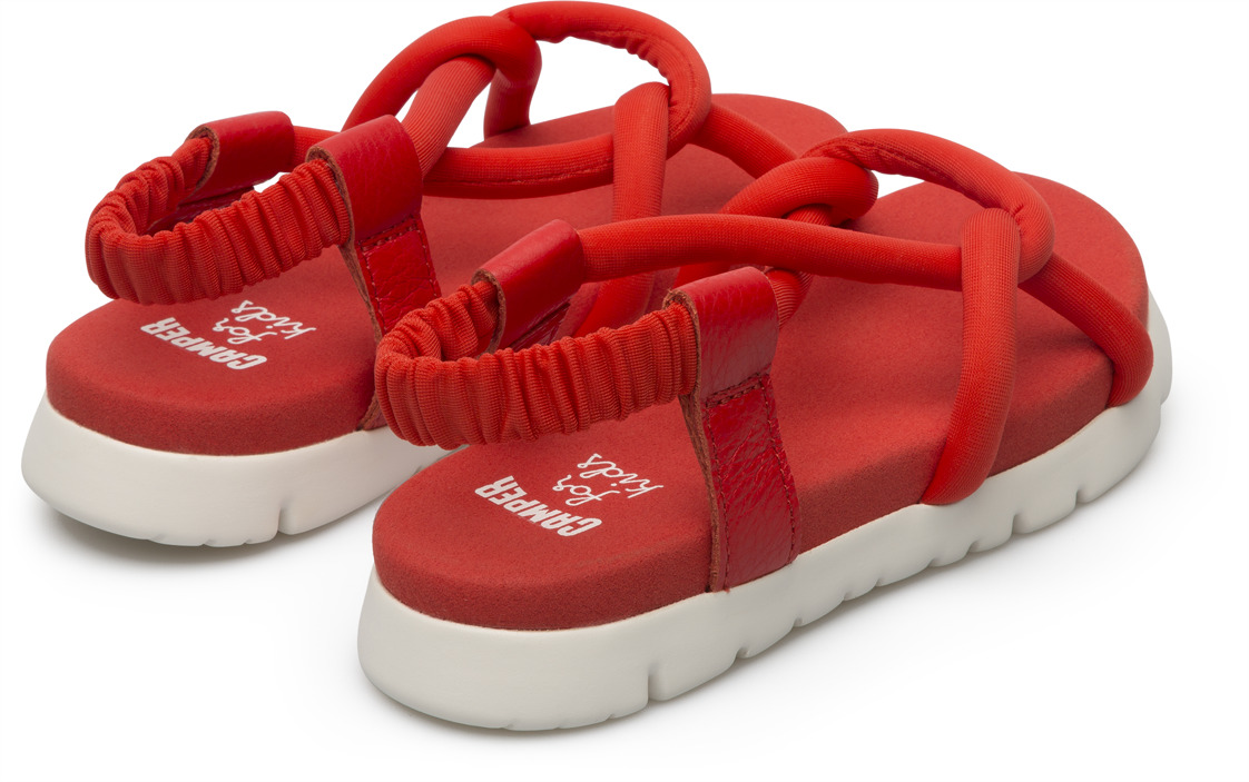 Red knotted sandal for kids