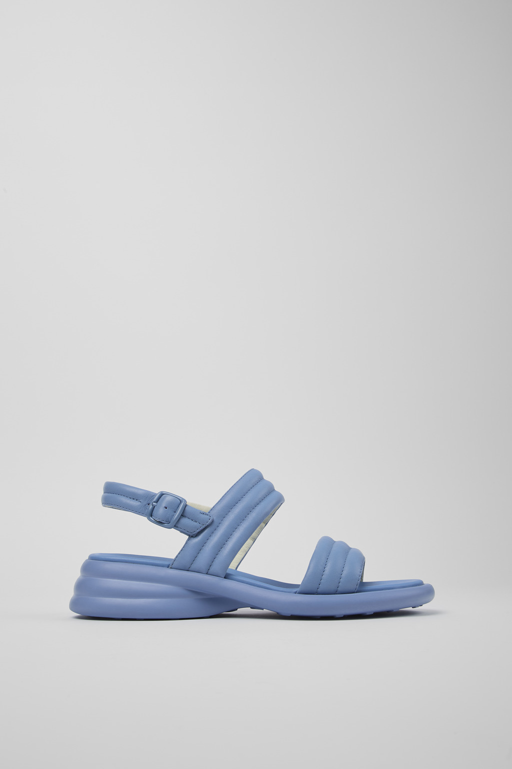Blue Leather 2-Strap Sandal for Women