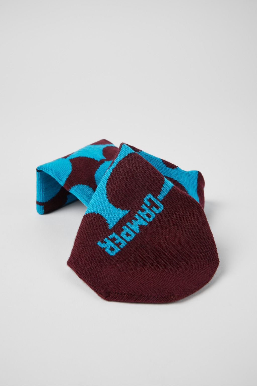 Burgundy and blue socks