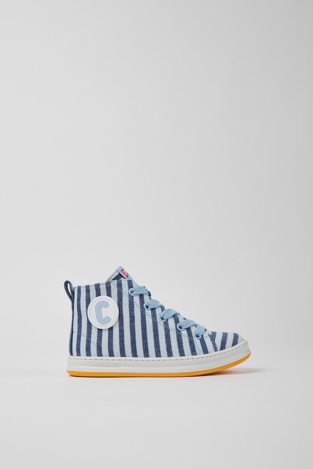 Blue and white textile sneakers for kids