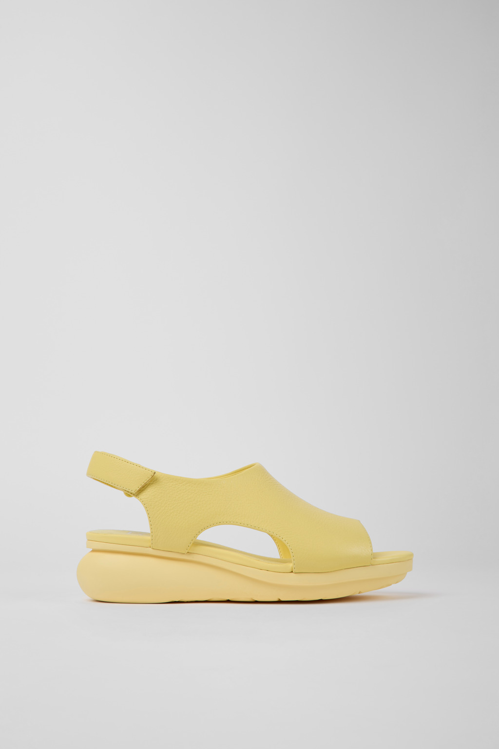 Yellow leather sandals for women