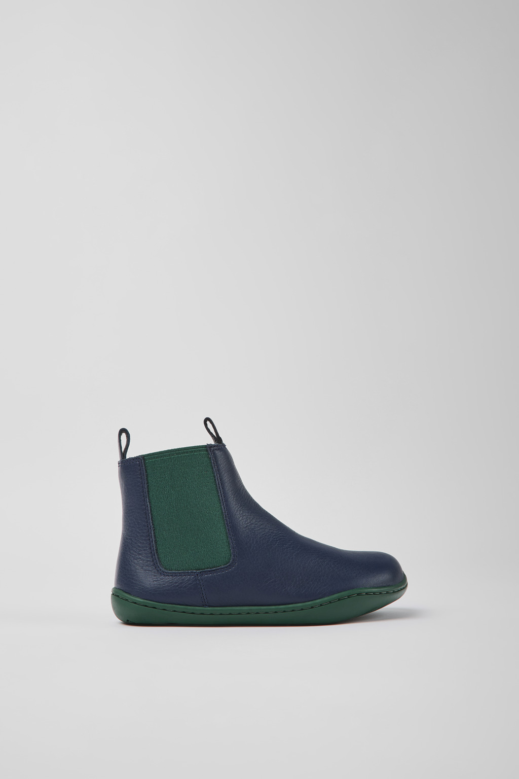 Blue leather ankle boots for kids