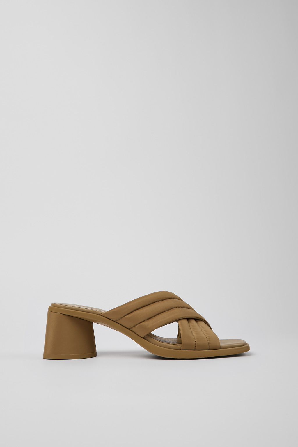 Brown Textile Cross-strap Sandal for Women