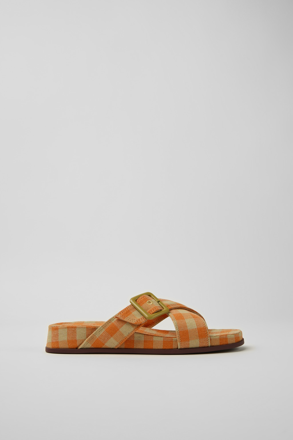 Orange and beige sandals for women