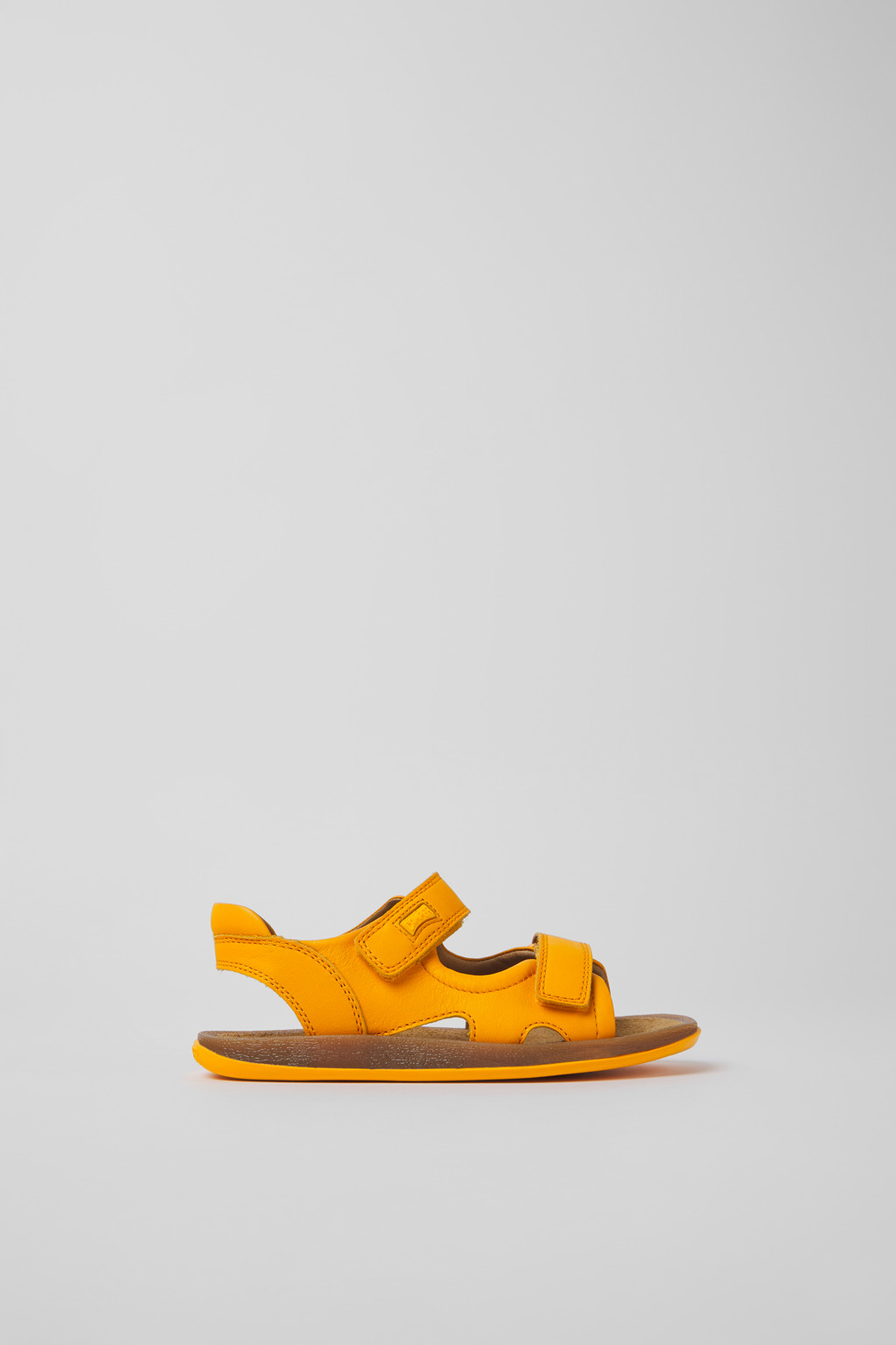 Orange leather sandals for kids
