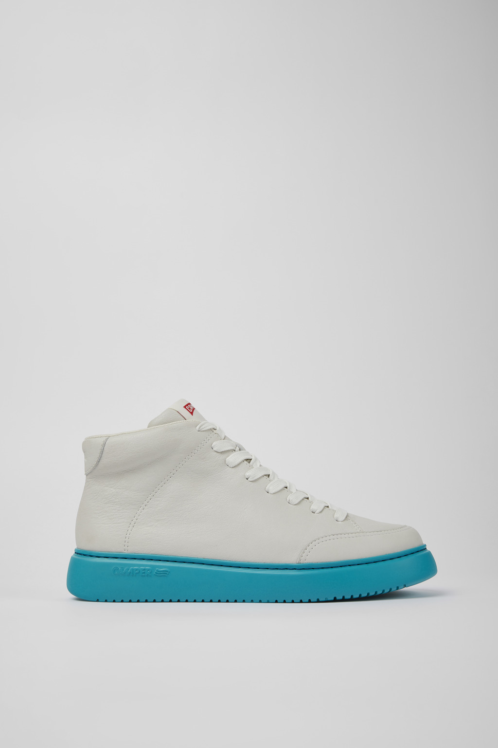 White non-dyed leather sneakers for men