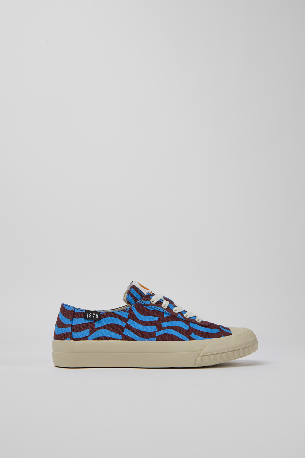 Blue and burgundy sneakers for women