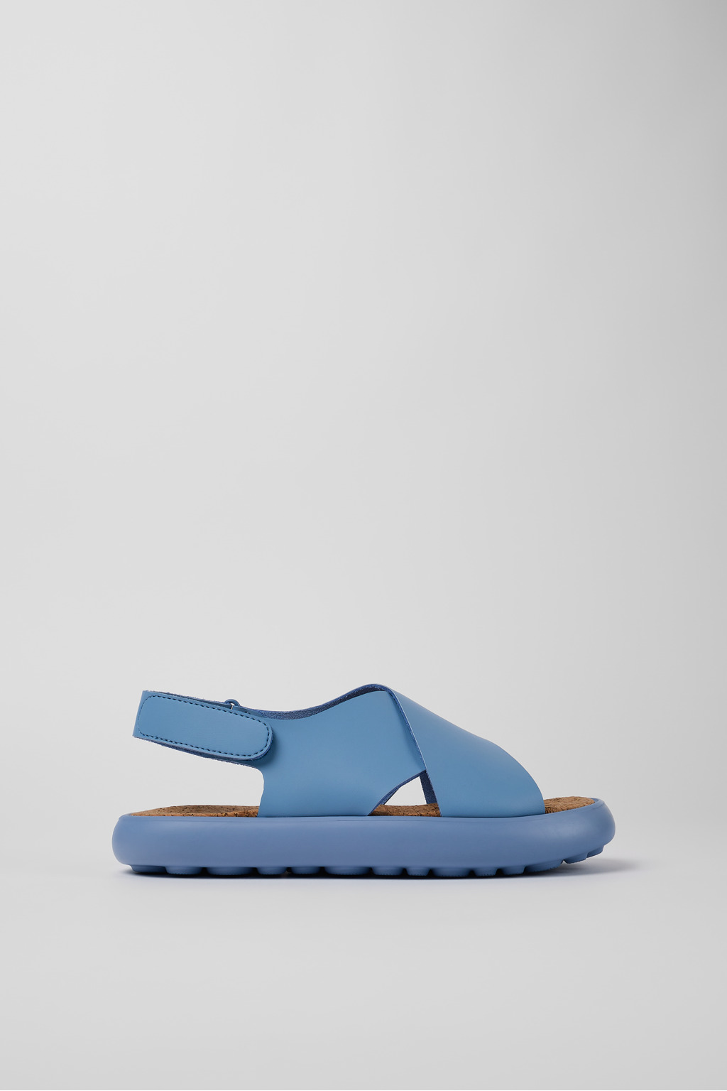 Blue Leather Cross-strap Sandal for Women