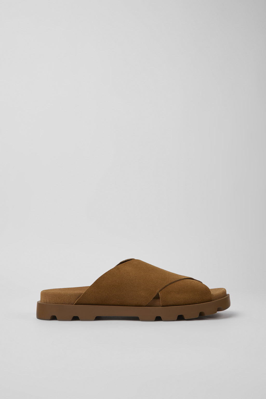 Brown nubuck sandals for men