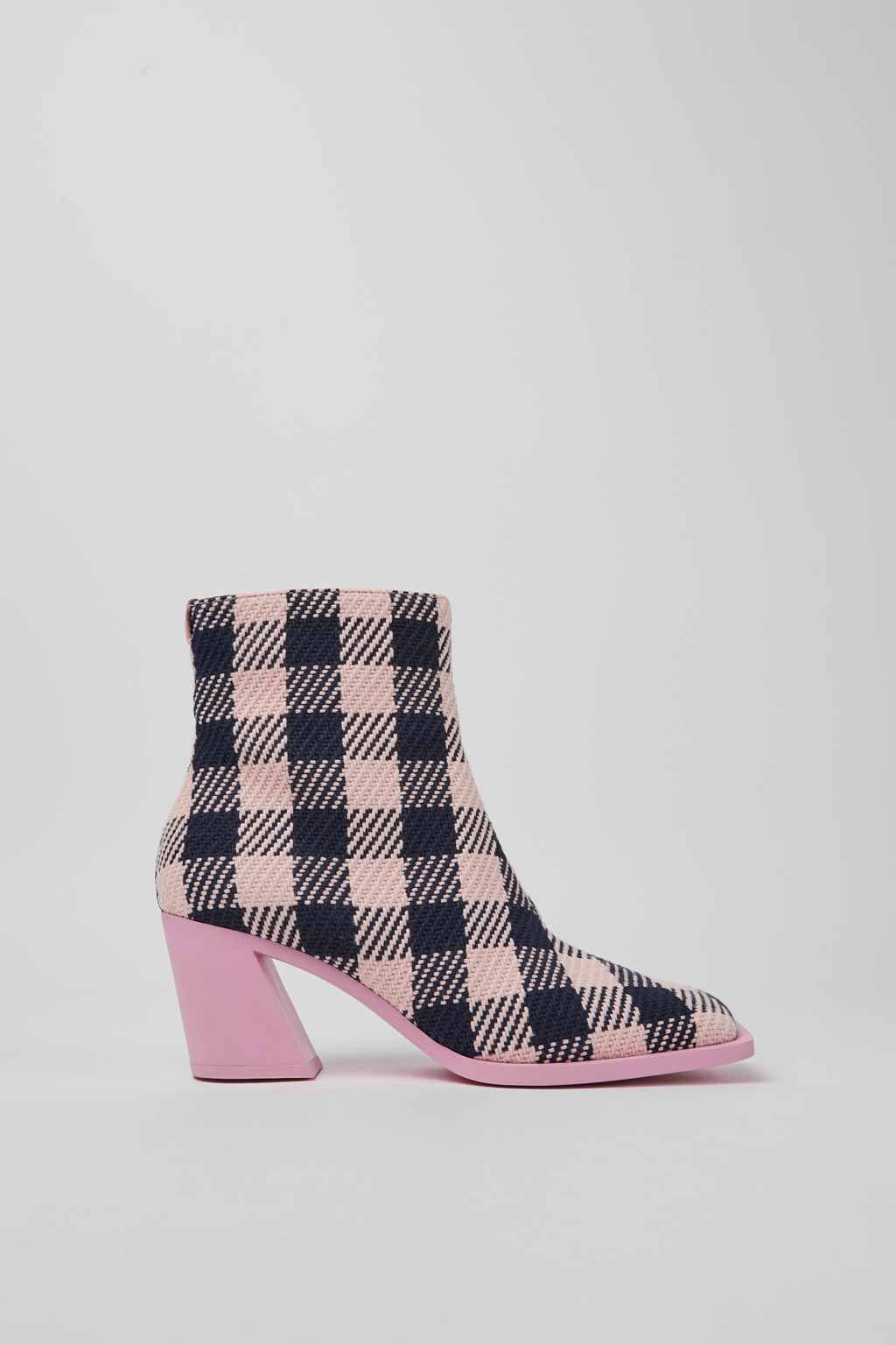 Pink and black cotton boots for women
