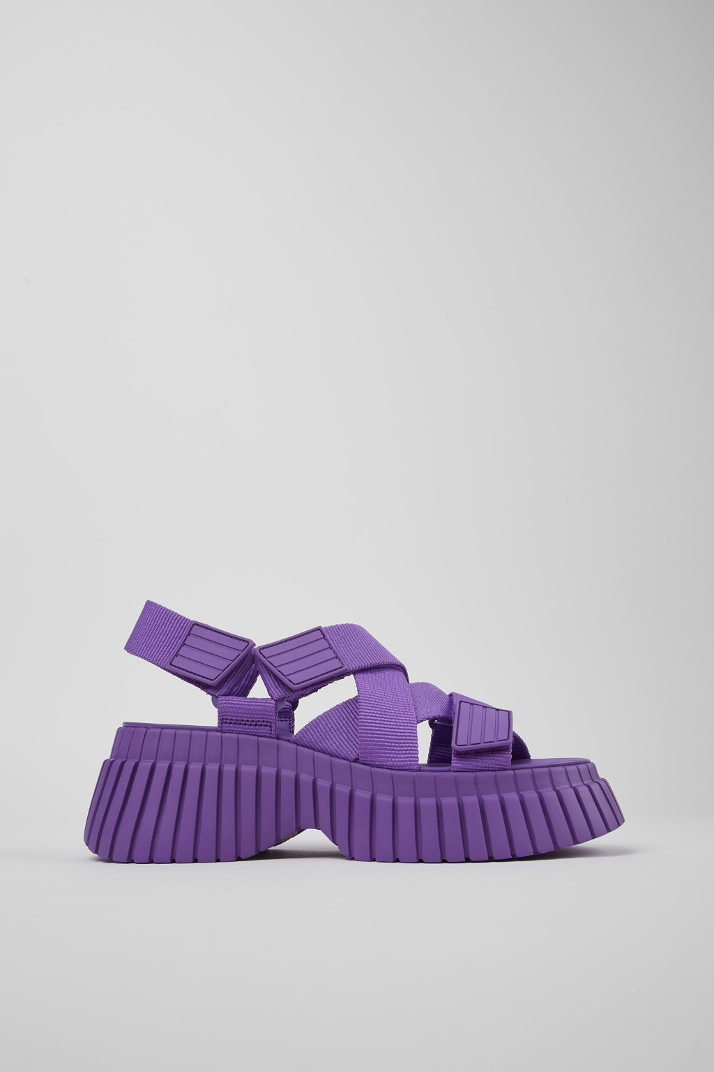 Purple Textile Cross-strap Sandal for Women
