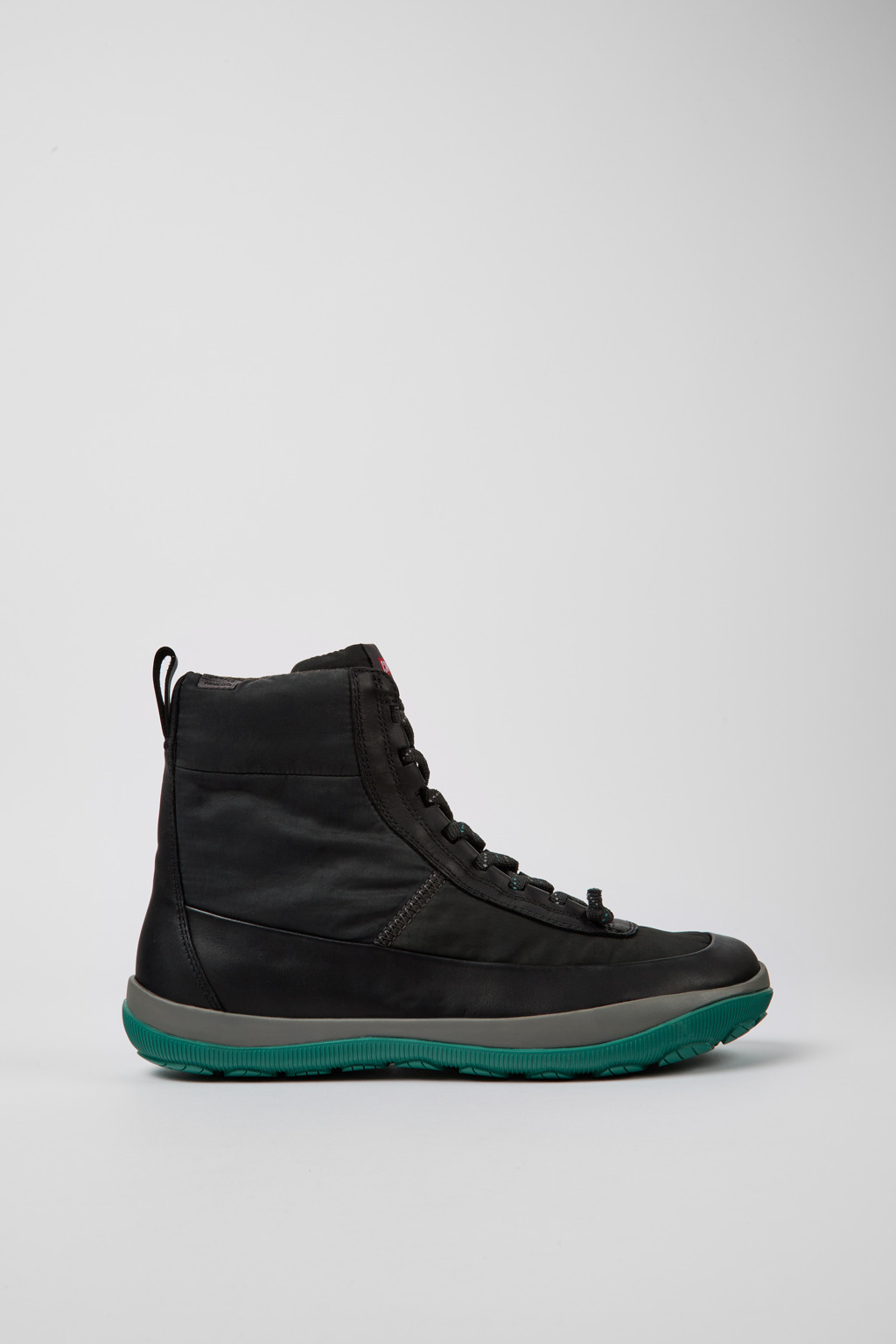 Gray and black boots for men