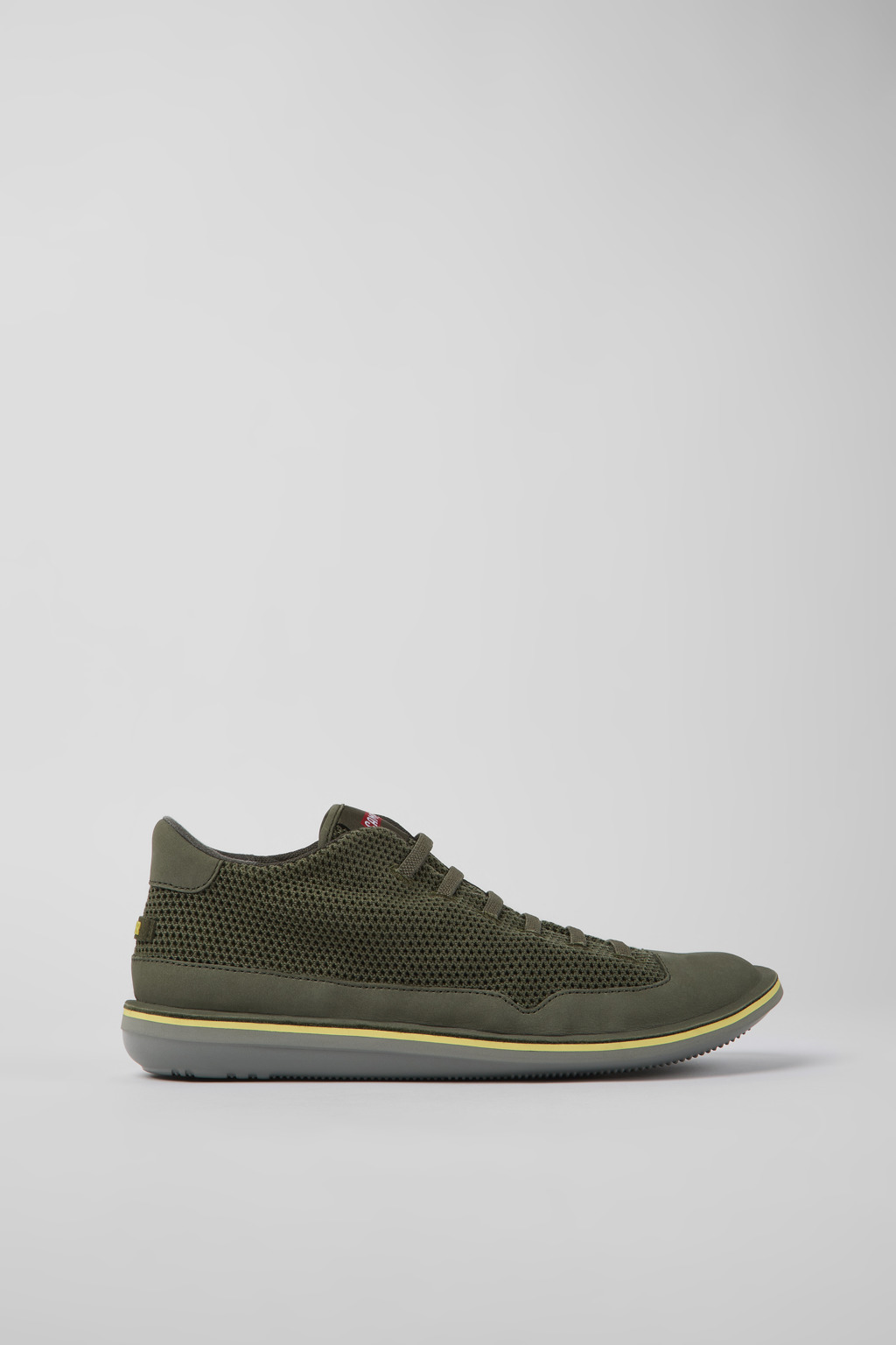 Green textile and nubuck shoes for men