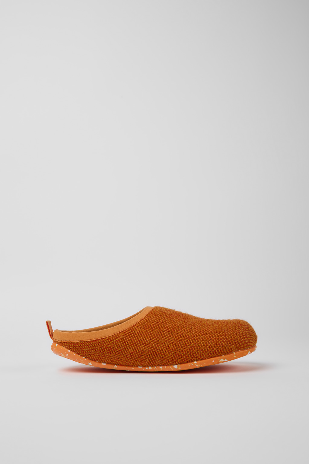 Orange wool and viscose slippers for women