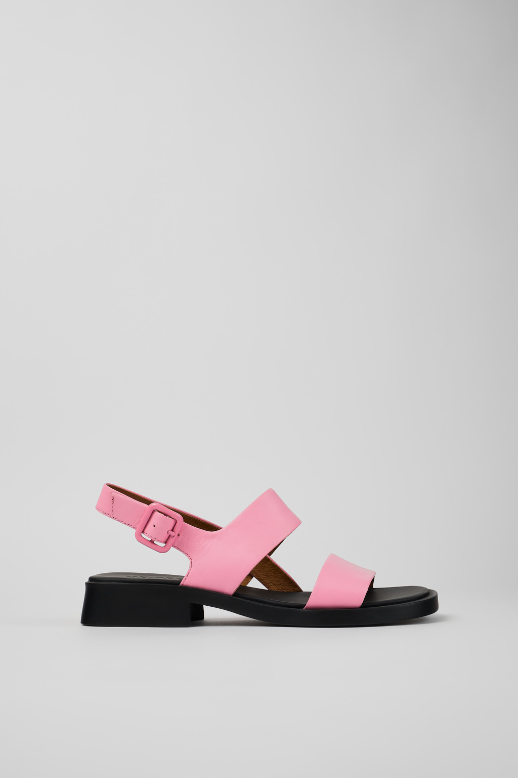 Pink Leather 2-Strap Sandal for Women