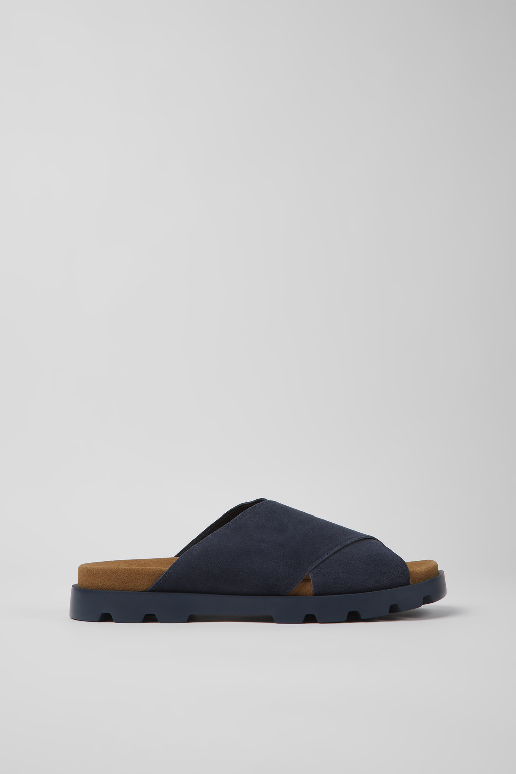Navy blue nubuck sandals for men