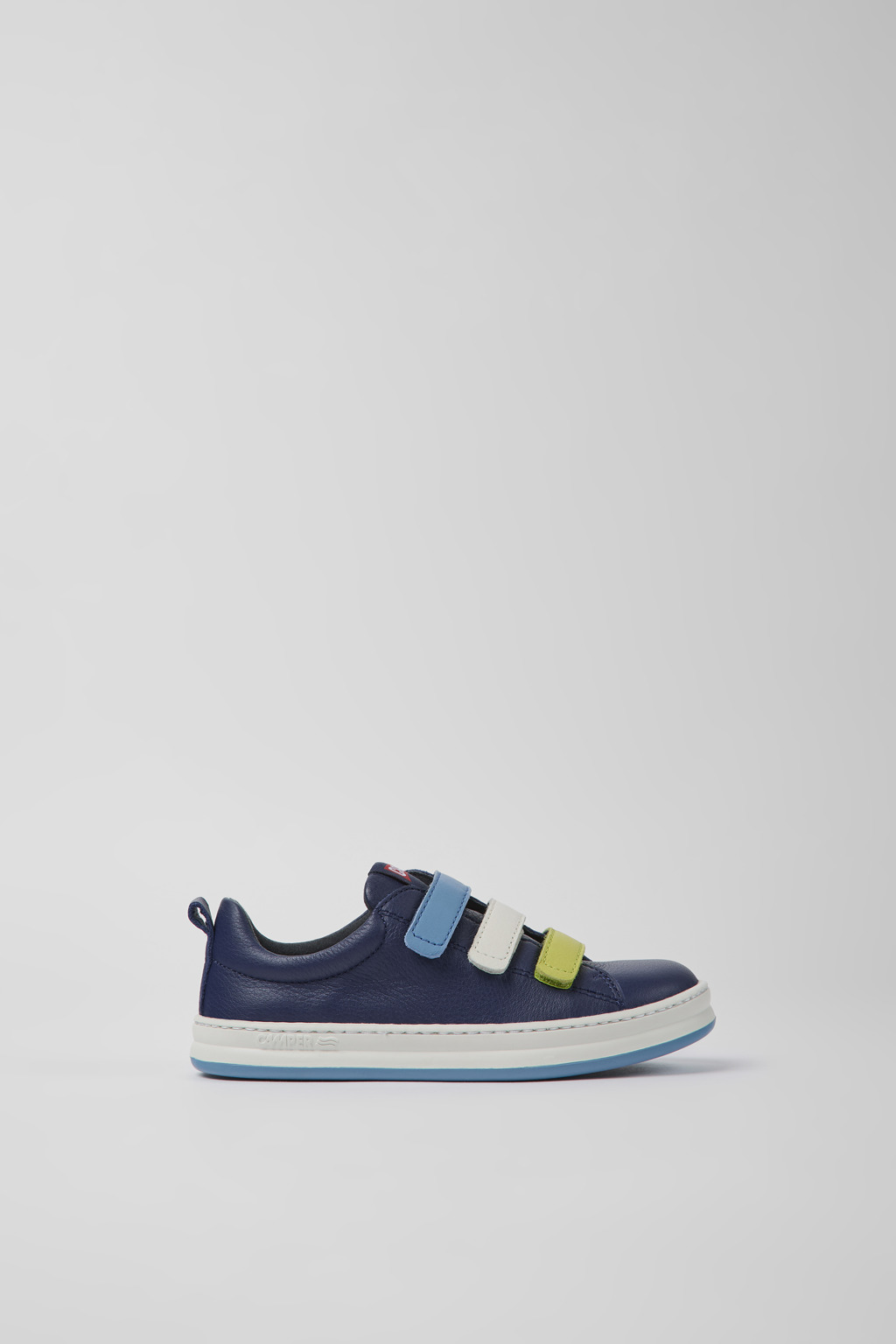 Blue leather sneakers for kids