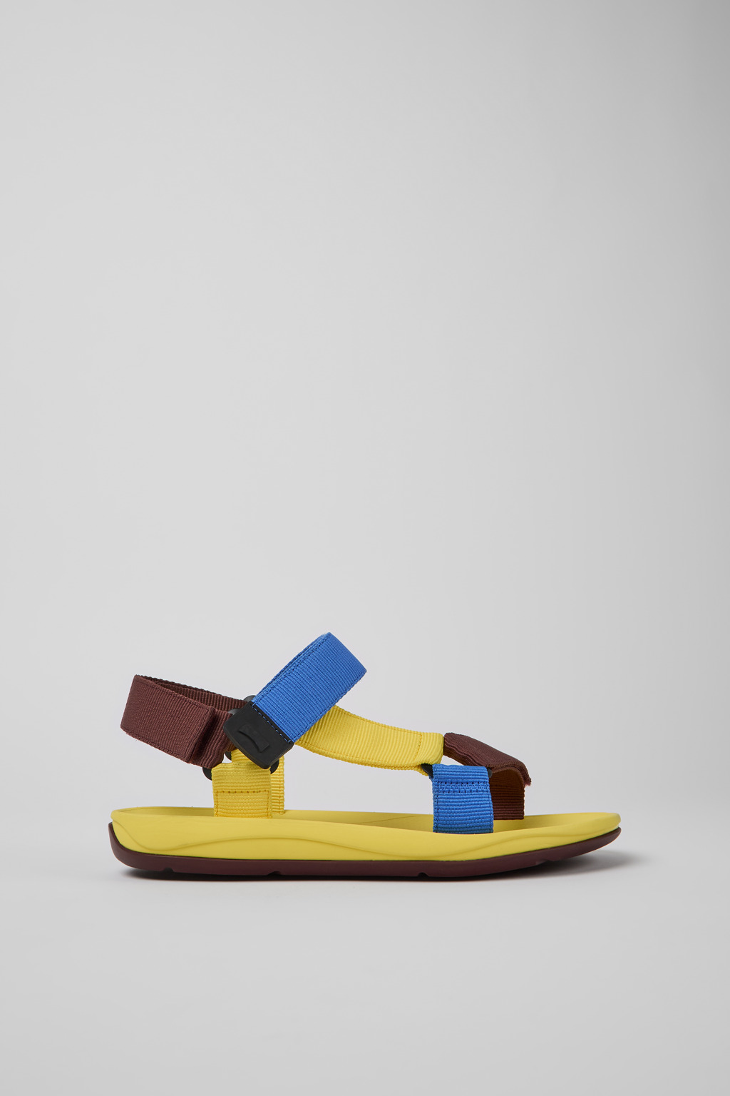 Yellow, blue, and burgundy sandals for men