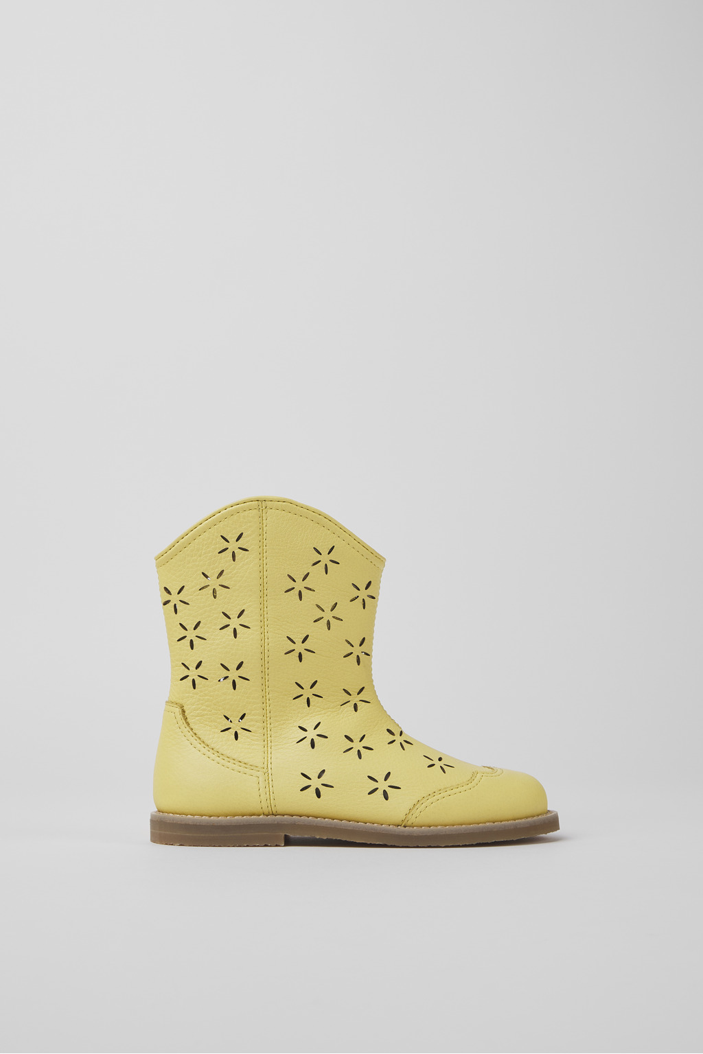 Yellow leather boots for kids
