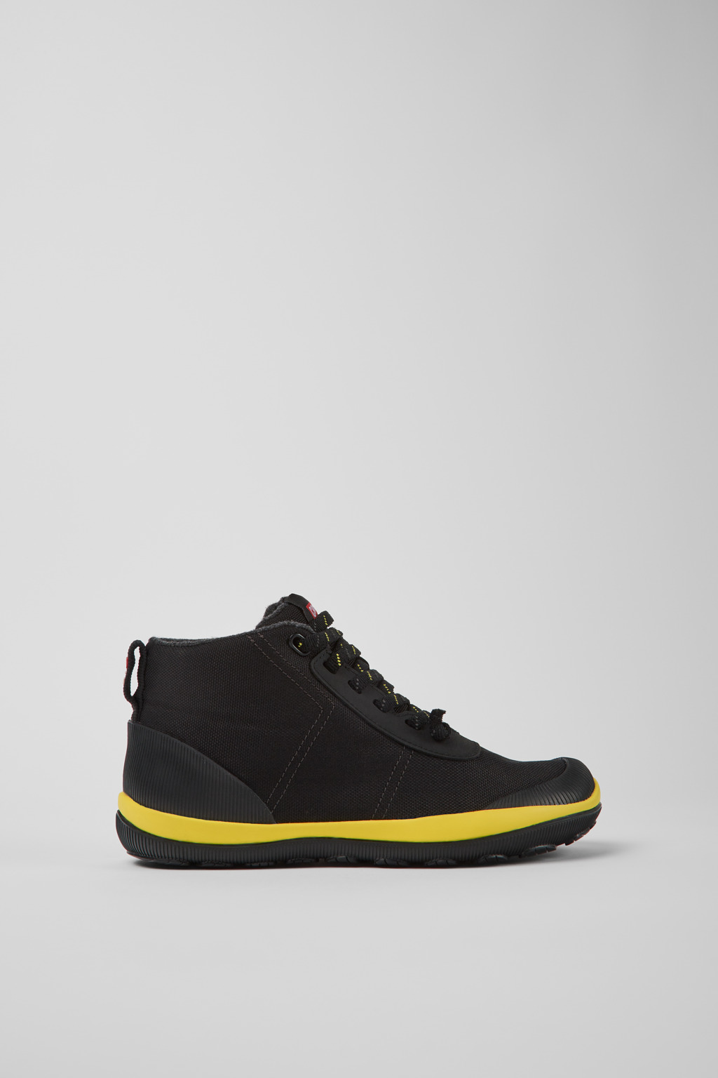 Black textile ankle boots for women