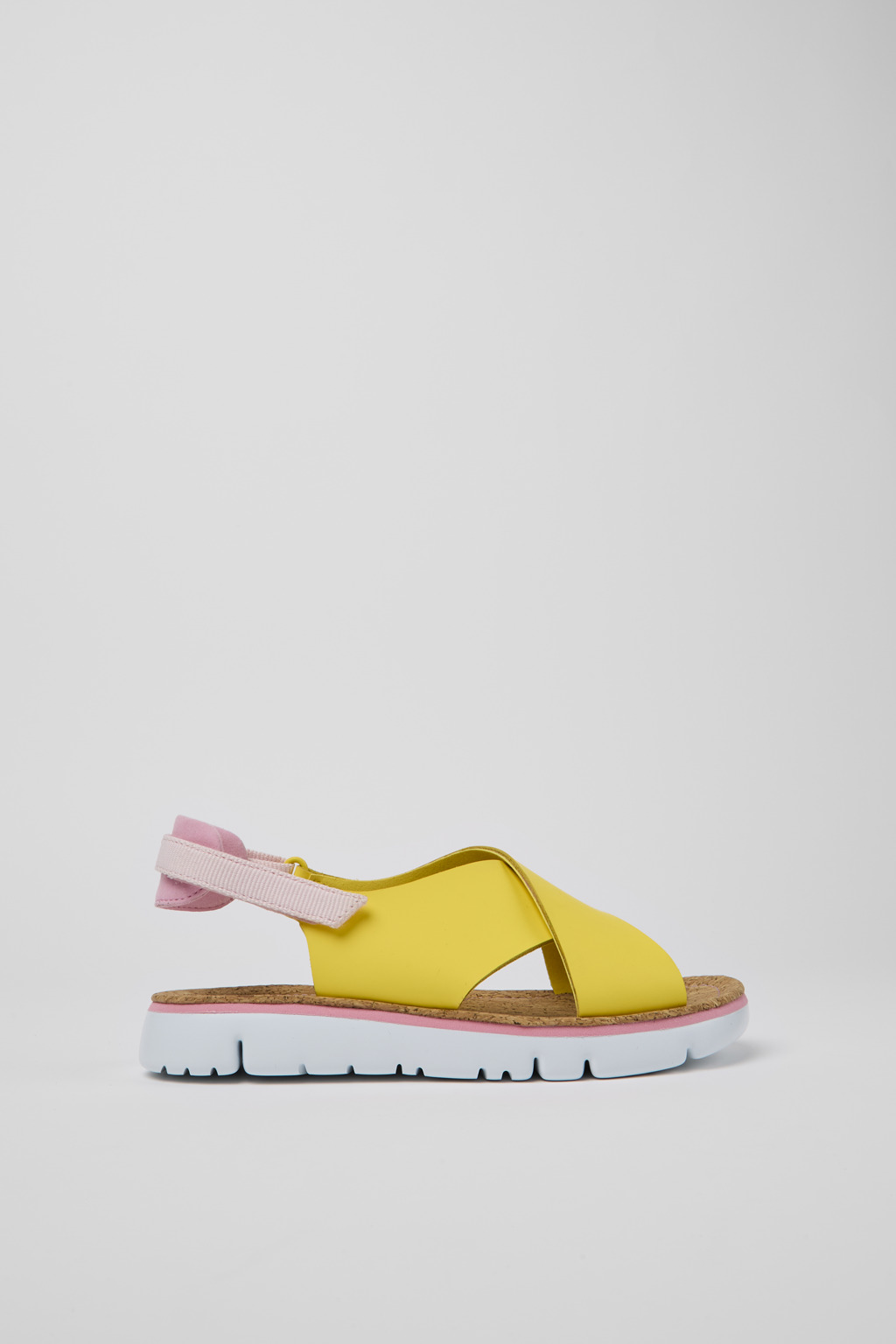 Yellow and pink sandals for women