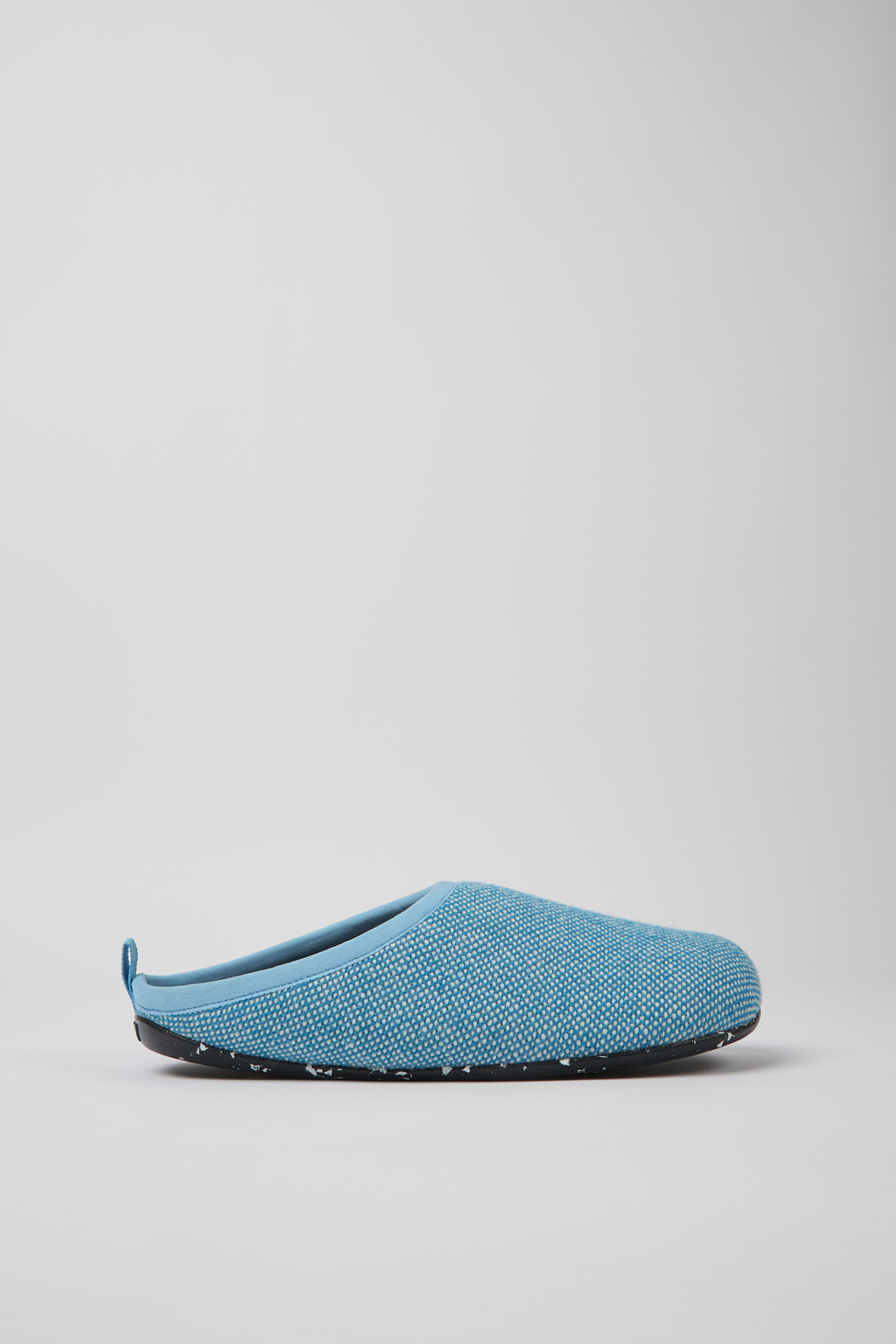 Blue wool and viscose slippers for men