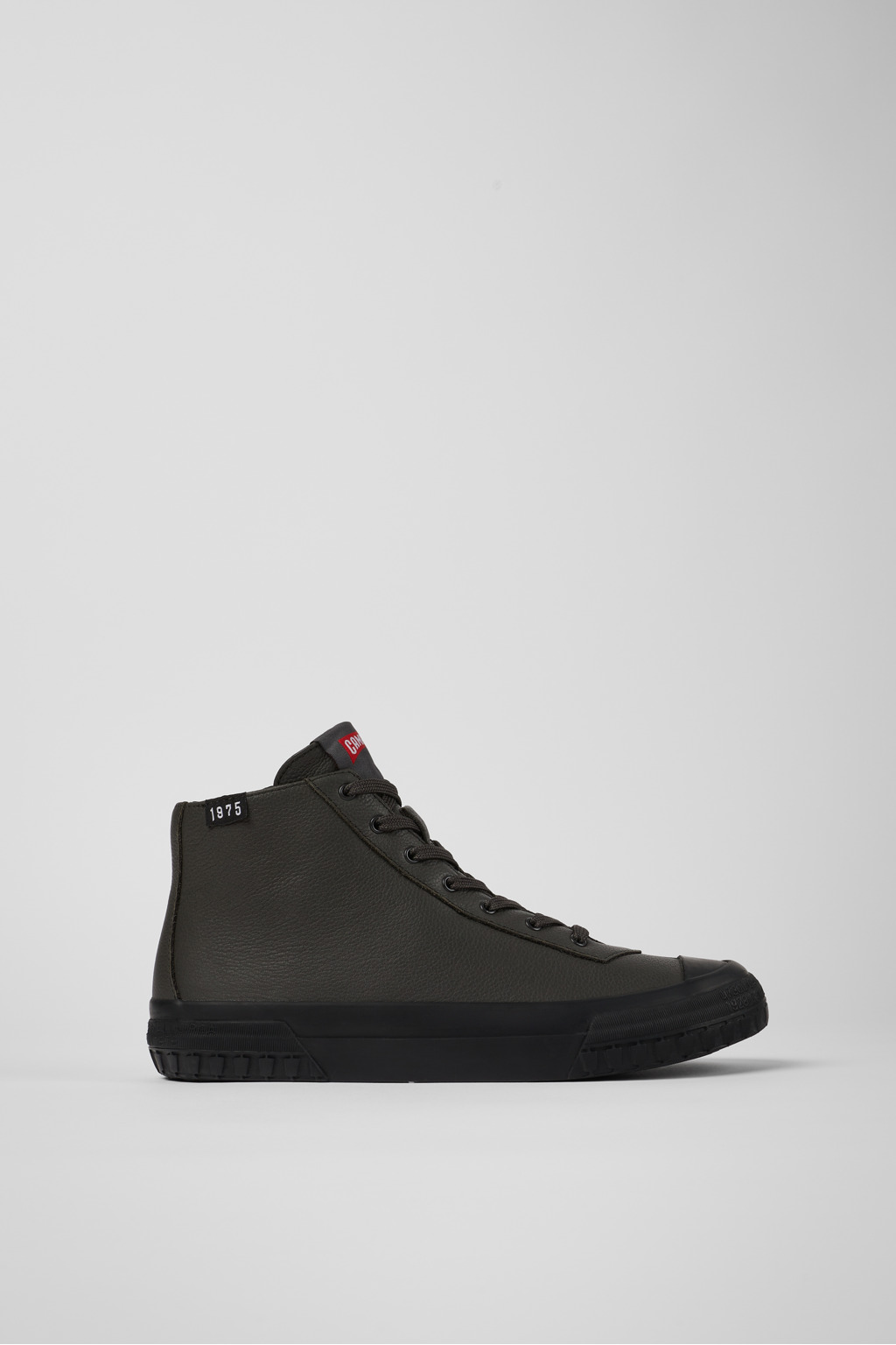 Gray leather boots for women