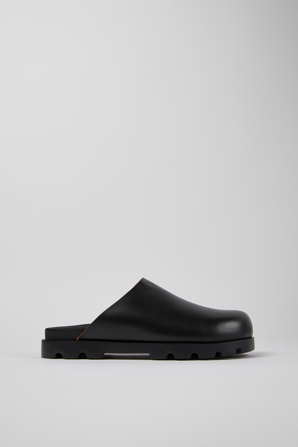 Black Leather Clog for Men