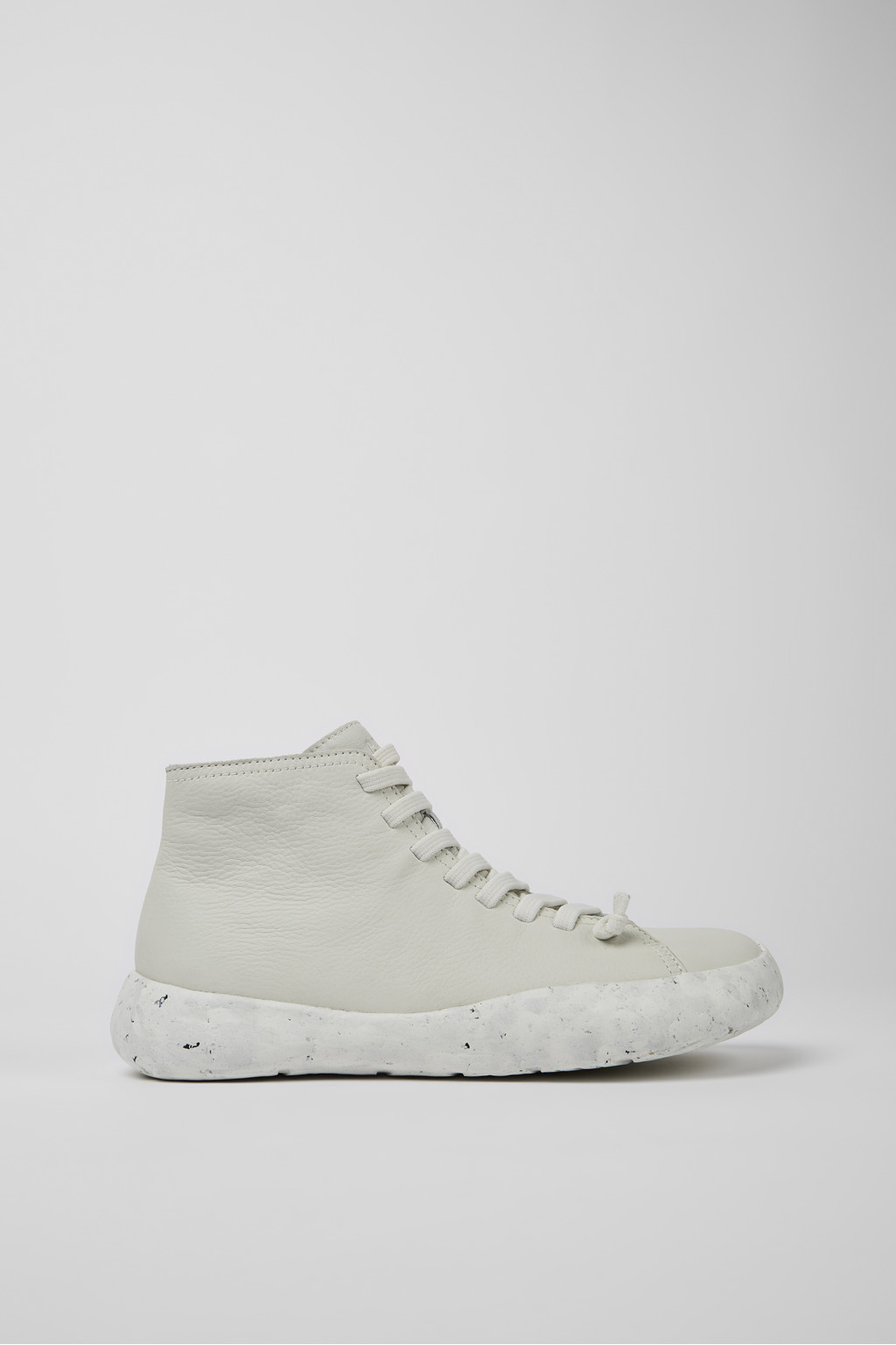 White non-dyed leather ankle boots for men