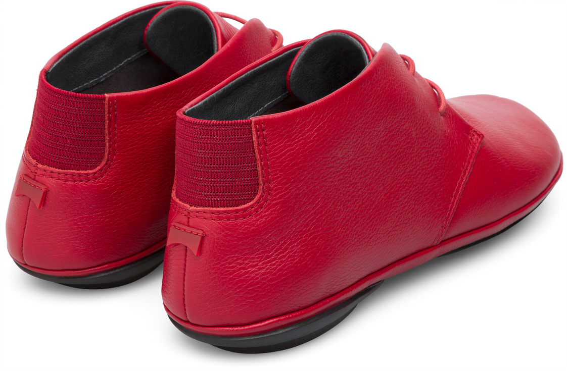 Red lace up ankle boot for women