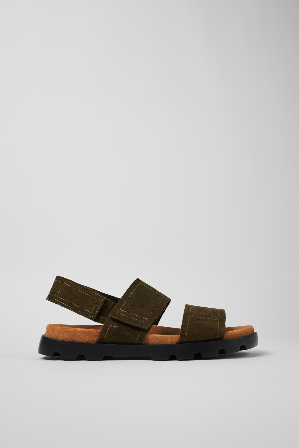 Green Nubuck 2-Strap Sandal for Men