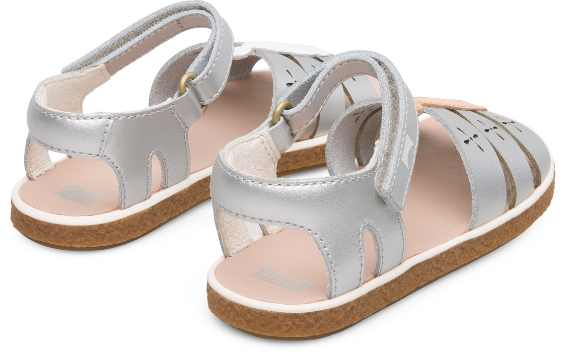 Silver and white girl’s sandal