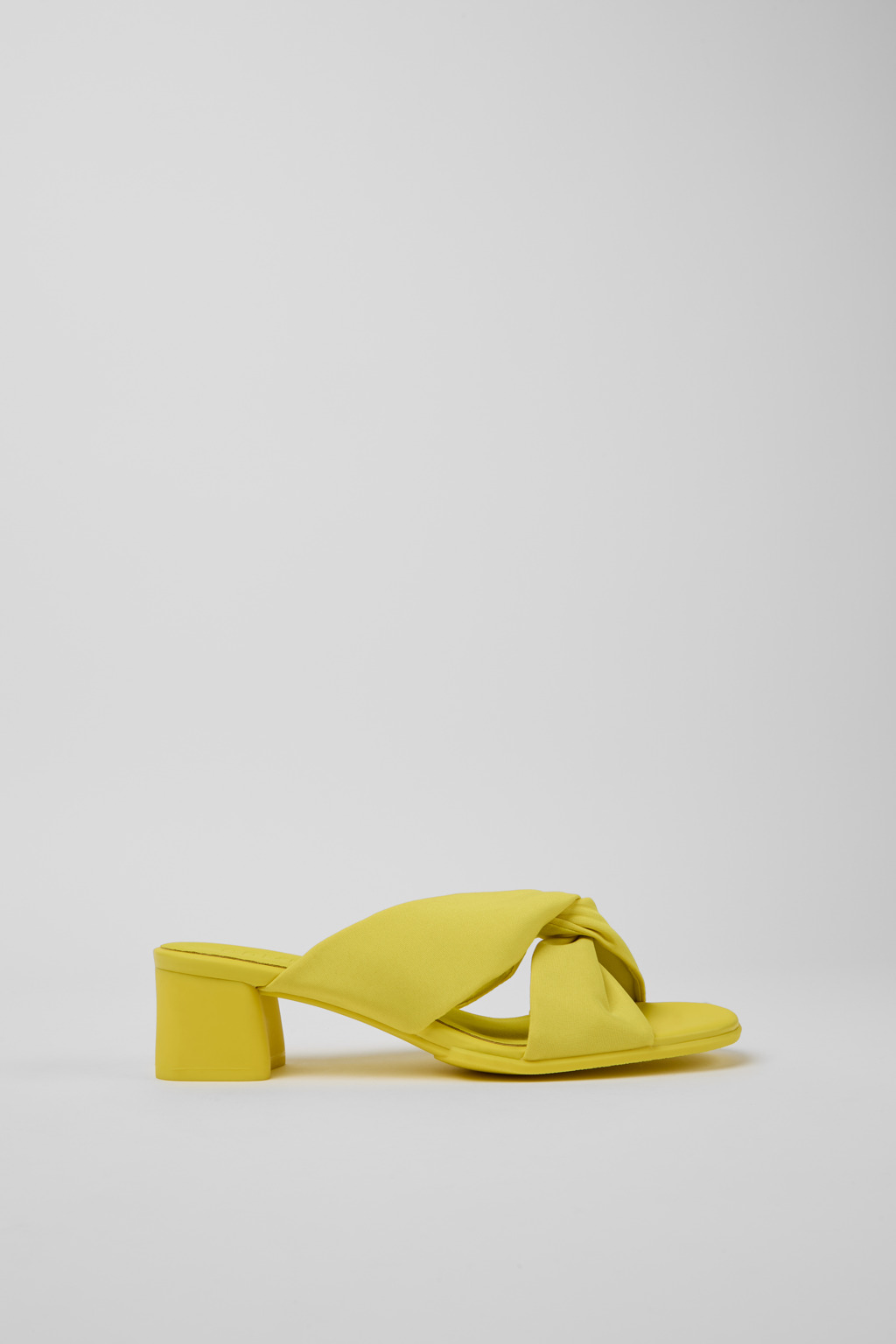 Yellow recycled PET sandals for women