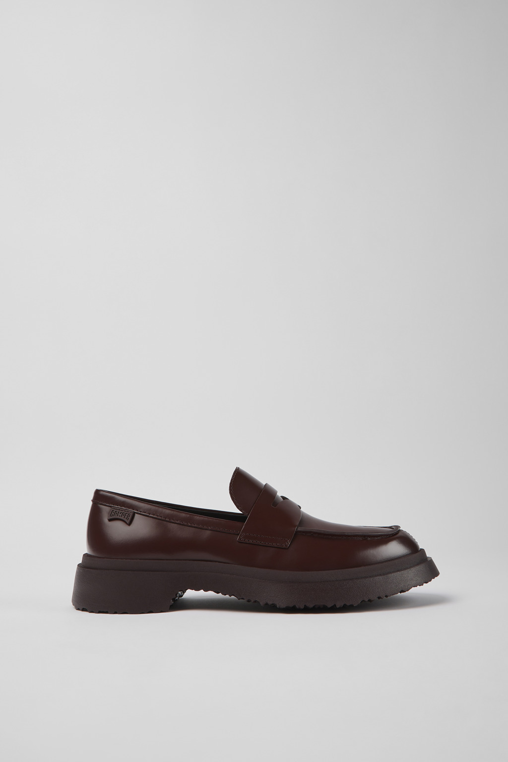 Burgundy leather loafers for women