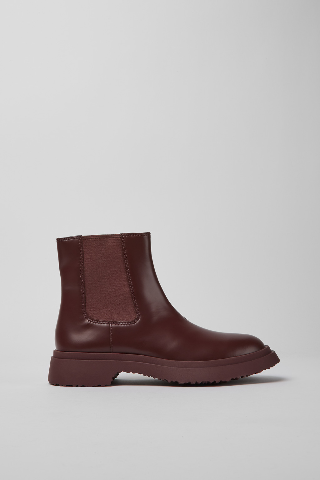 Burgundy leather boots for women